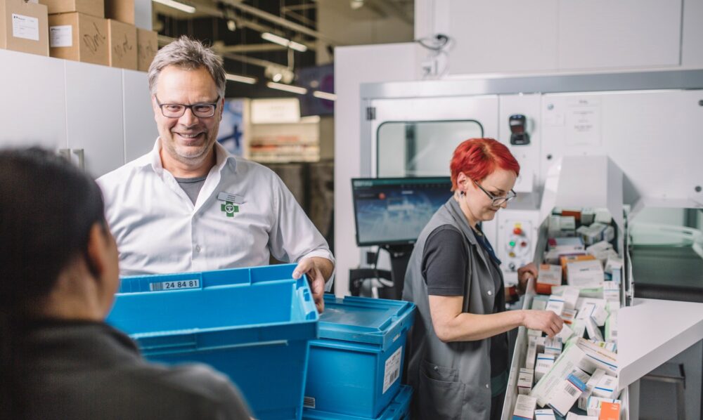 Automated dispensing system assembled from “Lego bricks” allows the pharmacy to grow